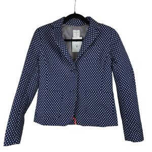 NWT Gap The Academy Blazer Womens Navy White Polka Dot Blazer Size 0 Preppy‎